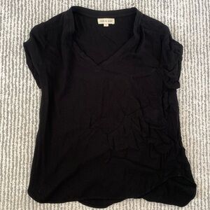 Black cloth and stone v neck short sleeve t shirt top small